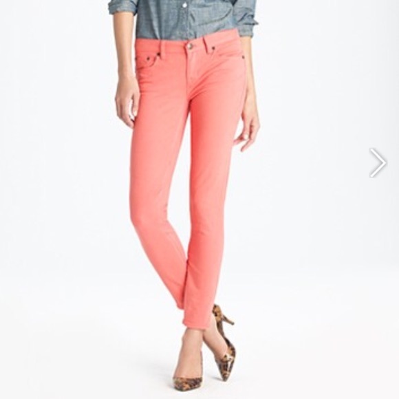 salmon colored jeans